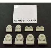 C-119 Boxcar wheels early version, 1/72 - Plus model AL7039 C-119 Boxcar wheels early version, 1/72 - Plus model AL7039