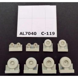 C-119 Boxcar wheels late version, 1/72 - Plus model AL7040