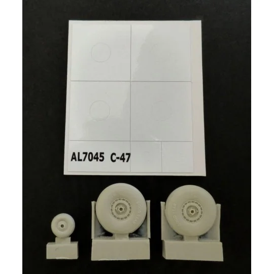 C-47 Skytrain wheels without cover, 1/72 - Plus model AL7045 C-47 Skytrain wheels without cover, 1/72 - Plus model AL7045