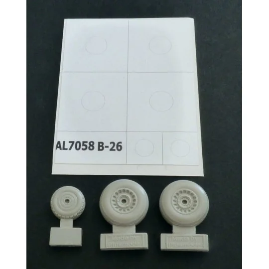 B-26 Marauder early wheels groved, 1/72 - Plus model AL7058 B-26 Marauder early wheels groved, 1/72 - Plus model AL7058