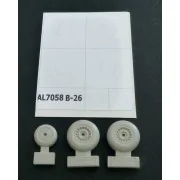 B-26 Marauder early wheels groved, 1/72 - Plus model AL7058 B-26 Marauder early wheels groved, 1/72 - Plus model AL7058