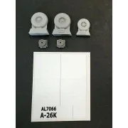 A-26K Invader wheels, 1/72 - Plus model AL7066 A-26K Invader wheels, 1/72 - Plus model AL7066