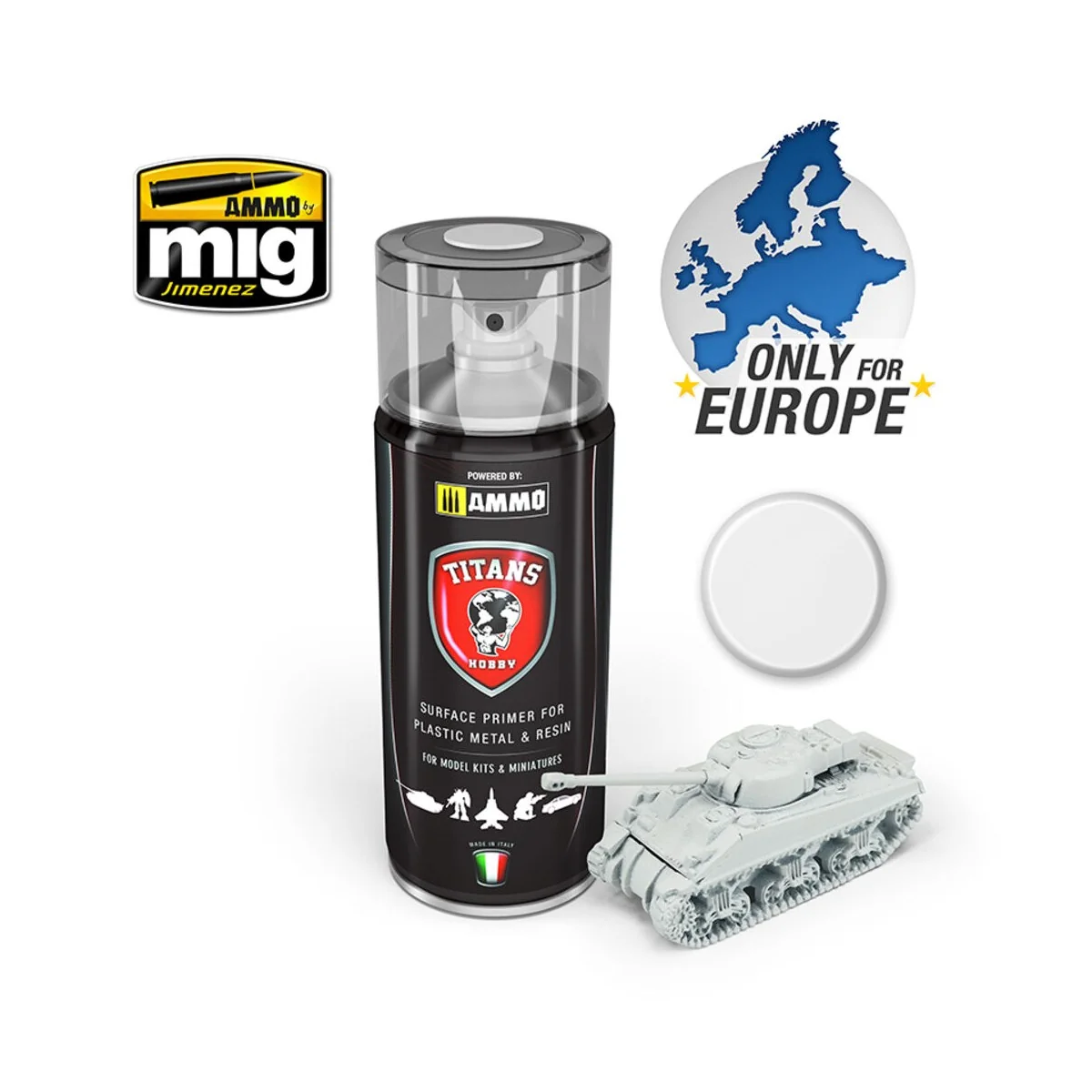TITANS HOBBY White Matt Primer - AMMO by MIG Jimenez TTH101 TITANS HOBBY White Matt Primer - AMMO by MIG Jimenez TTH101