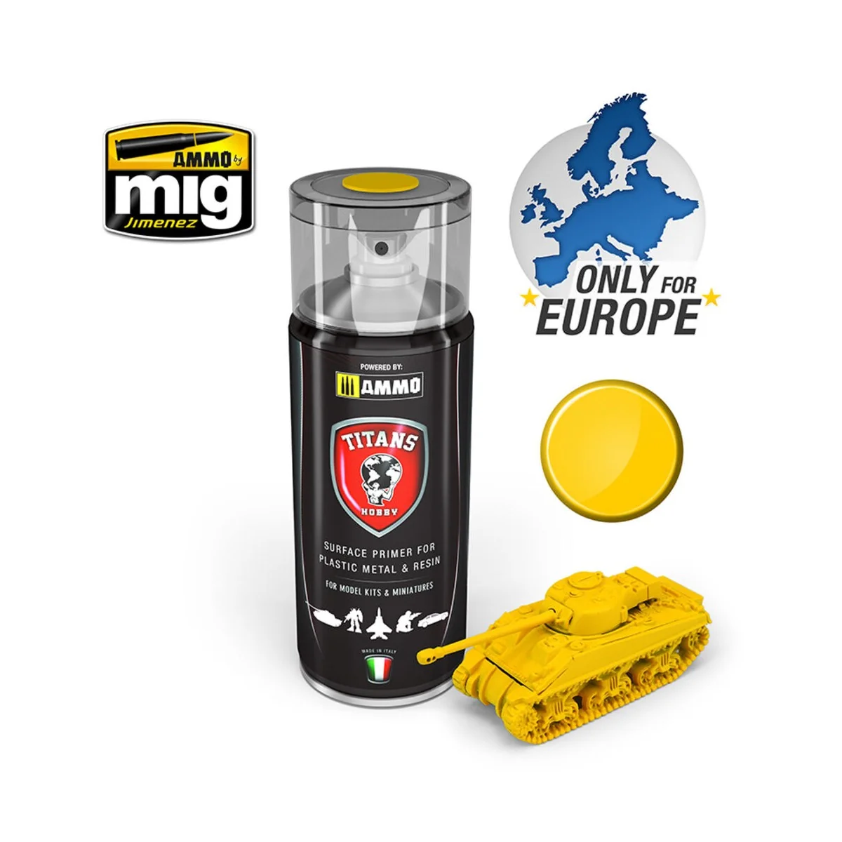 TITANS HOBBY Imperial Yellow Matt Primer - AMMO by MIG Jimenez TTH104