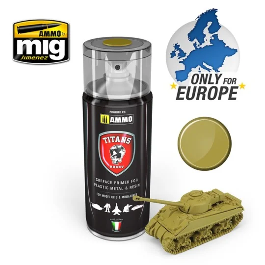 TITANS HOBBY Desert Yellow Matt Primer - AMMO by MIG Jimenez TTH111 TITANS HOBBY Desert Yellow Matt Primer - AMMO by MIG Jimenez TTH111