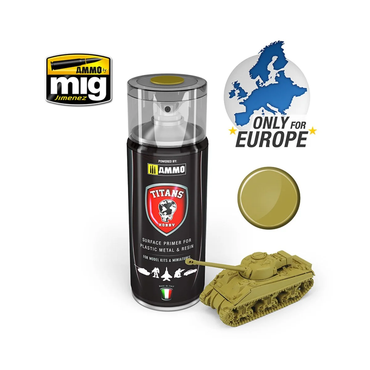 TITANS HOBBY Desert Yellow Matt Primer - AMMO by MIG Jimenez TTH111