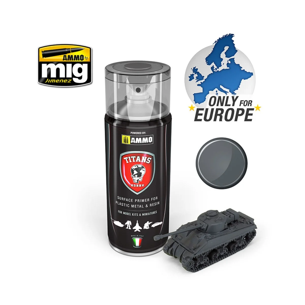 TITANS HOBBY Panzergrau Matt Primer (German Dark Grey) - AMMO by MI...