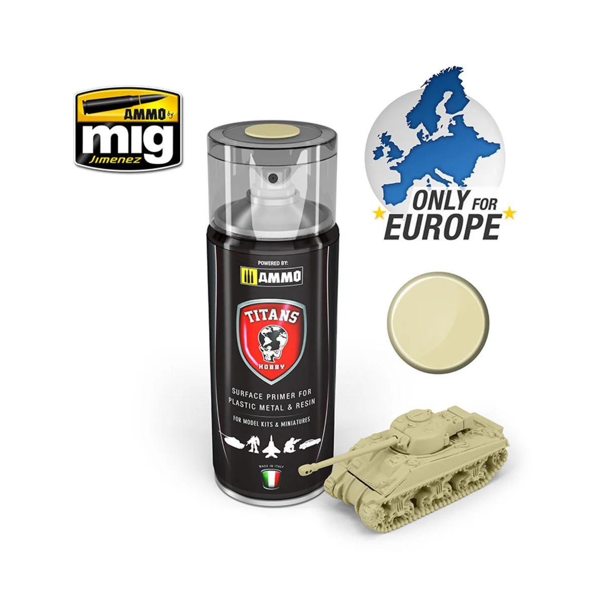 TITANS HOBBY Bone White Matt Primer - AMMO by MIG Jimenez TTH116