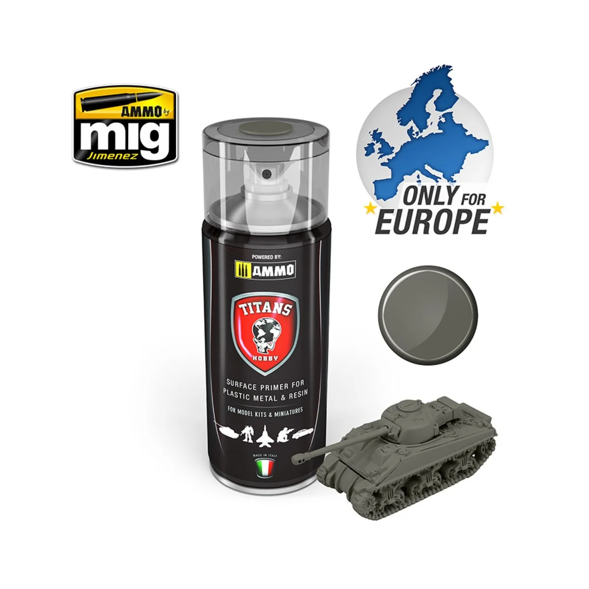 TITANS HOBBY German Field Grey Matt Primer - AMMO by MIG Jimenez TT...