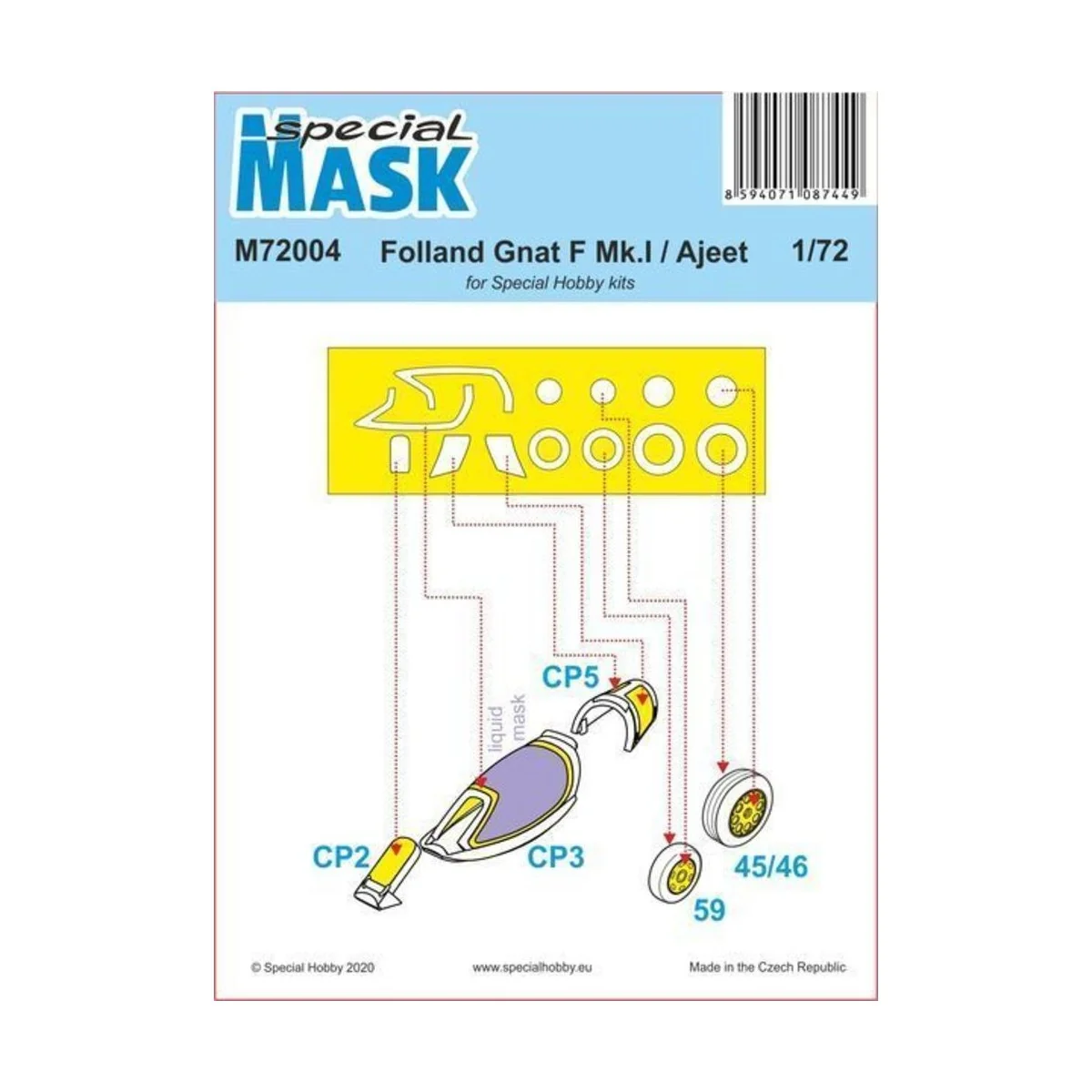 Folland Gnat/Ajeet Mask, 1/72 - Special Hobby 100-M72004