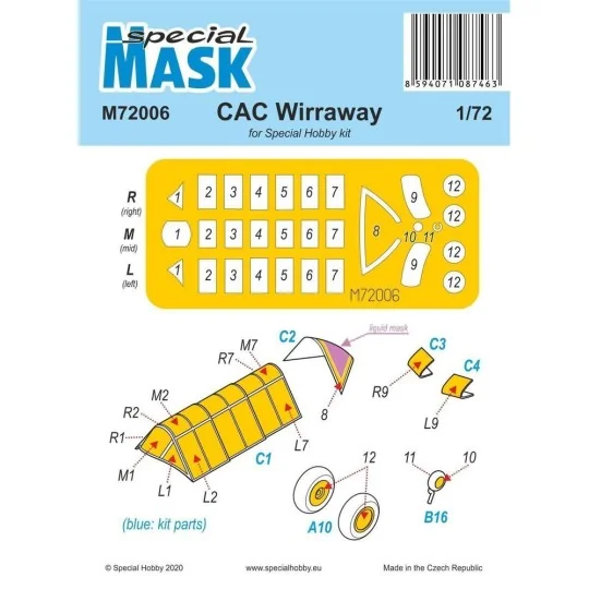 CAC Wirraway Mask von 1928 - Special Hobby 100-M72006