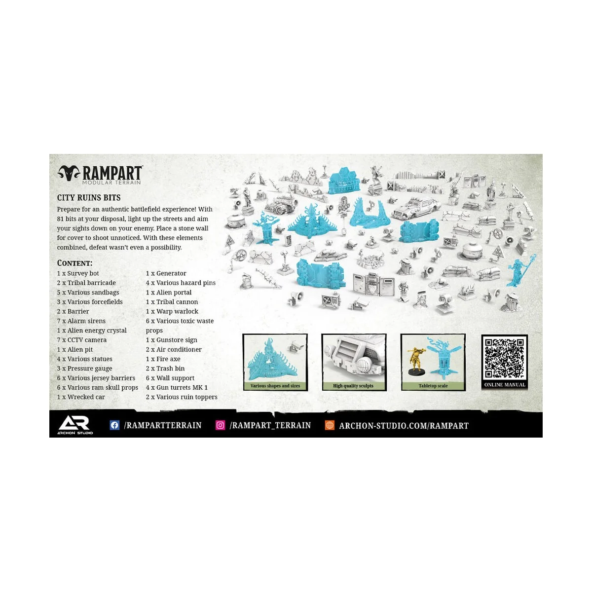 Modular Terrain: CITY RUINS BITS - Archon Studio RAM0008