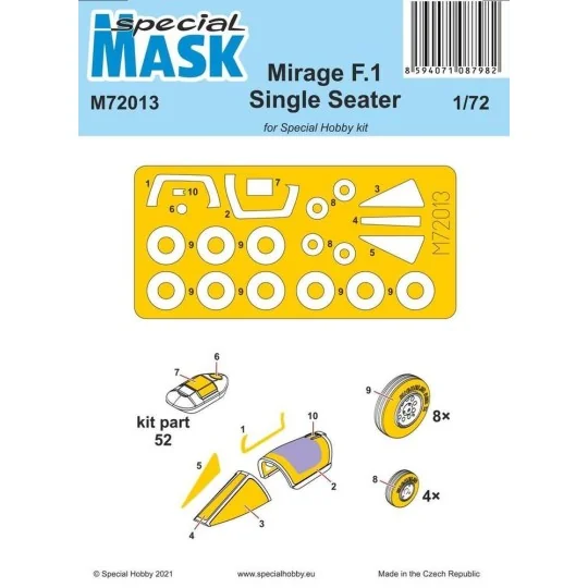 Mirage F.1 Single Seater Mask, 1/72 - Special Hobby 100-M72013