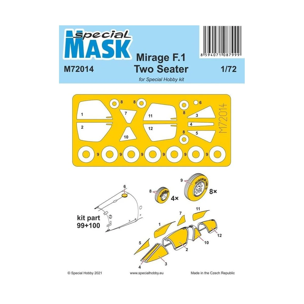 Mirage F.1 Two Seater Mask - Special Hobby 100-M72014