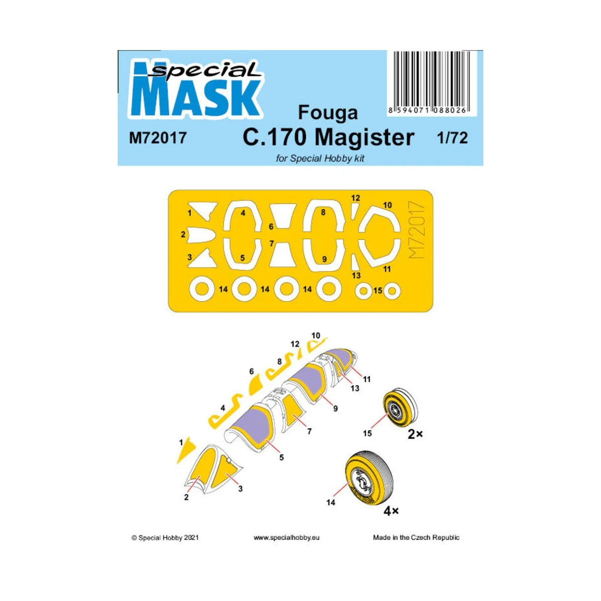 Fouga C.170 Magister Mask, 1/72 - Special Hobby 100-M72017