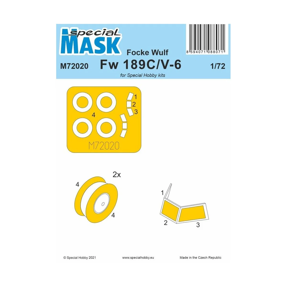 Focke Wulf Fw 189C/V-6 Mask, 1/72 - Special Hobby 100-M72020