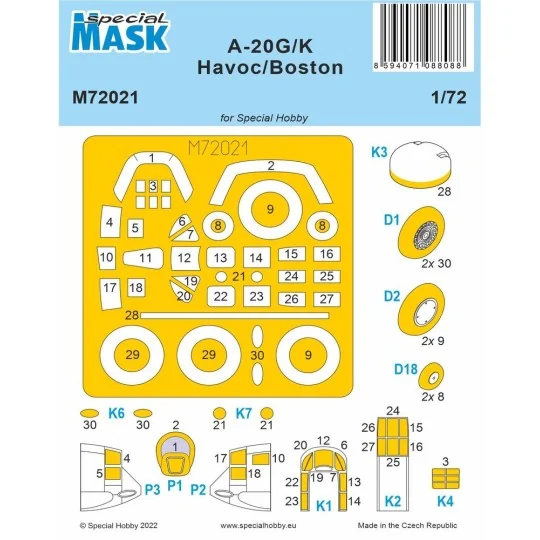 A-20G/K Havoc/Boston MASK, 1/72 - Special Hobby 100-M72021