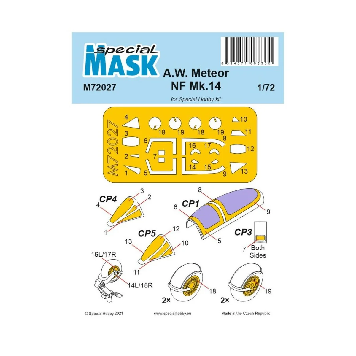 A.W. Meteor NF Mk.14 Mask, 1/72 - Special Hobby 100-M72027