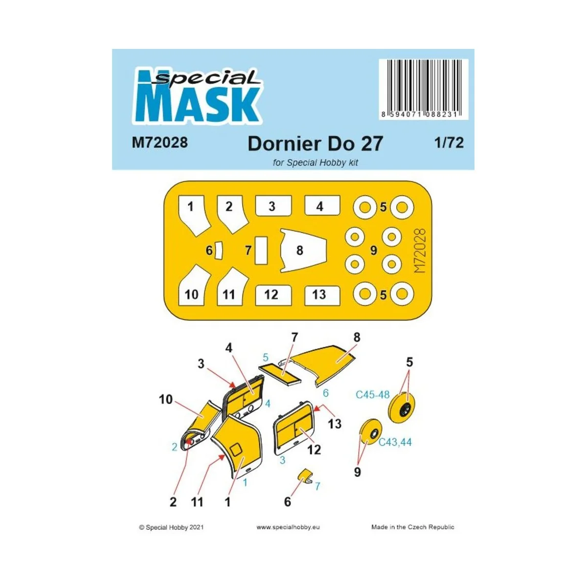 Dornier Do.27 Mask, 1/72 - Special Hobby 100-M72028