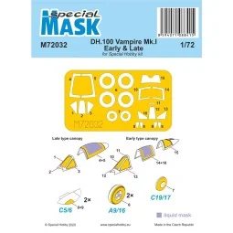 DH.100 Vampire Mk.I Early & Late MASK - Special Hobby 100-M72032