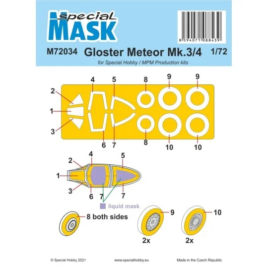 Gloster Meteor Mk.3/4 MASK, 1/72 - Special Hobby 100-M72034