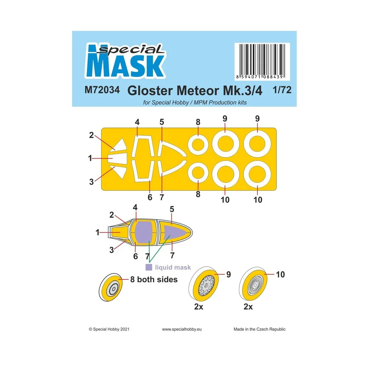 Gloster Meteor Mk.3/4 MASK - Special Hobby 100-M72034