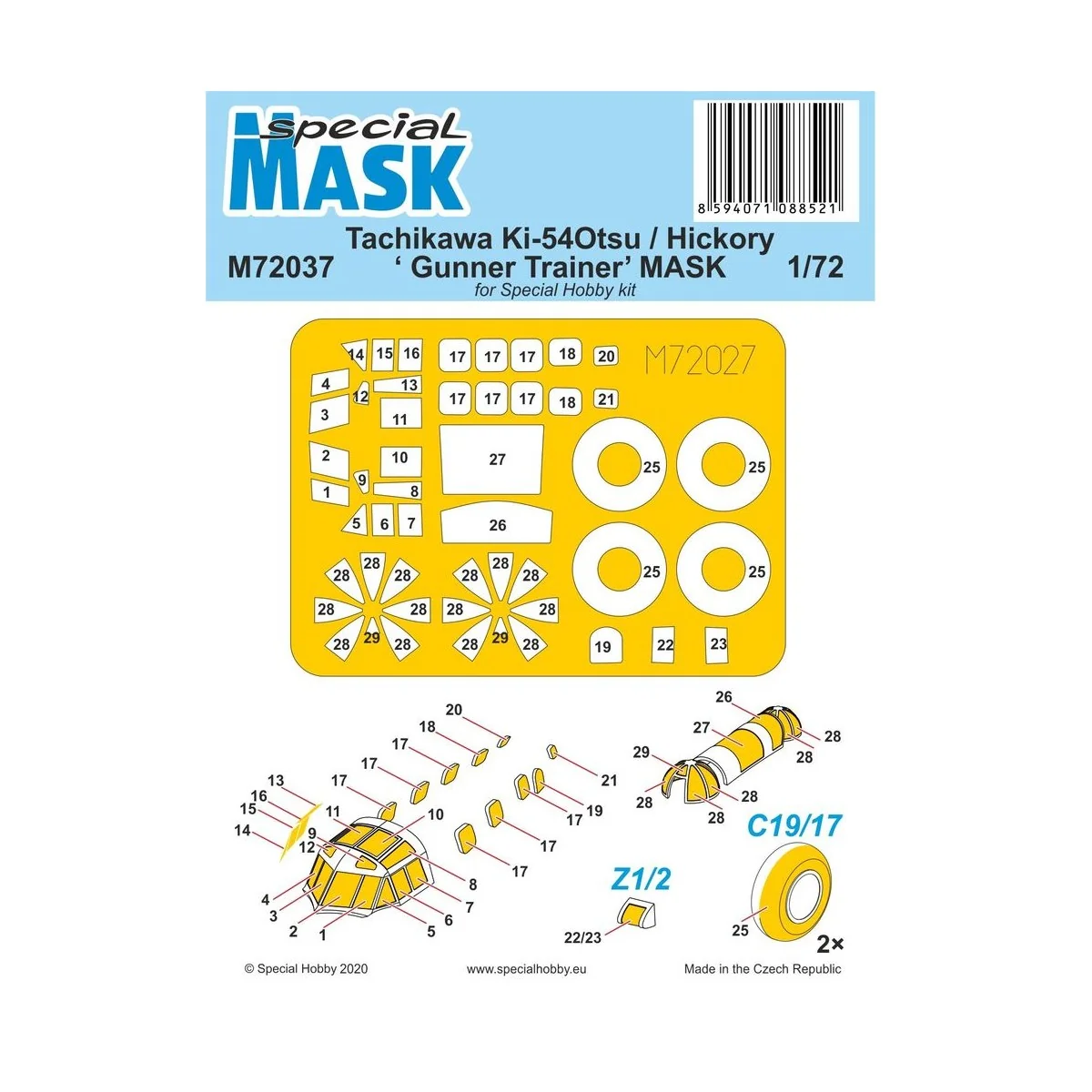 Tachikawa Ki-54Otsu / Hickory Gunner Trainer MASK - Special Hobby 1...