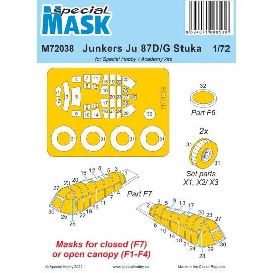 Junkers Ju 87D/G Stuka Mask / for Special Hobby and Academy kits, 1...