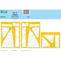 SK-37 Viggen (Two Seater) Splinter Camo MASK, 1/72 - Special Hobby ...