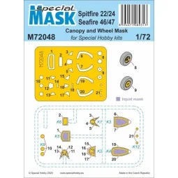 Spitfire Mk.22/24 and Seafire Mk.46/47 MASK 1/72 - Special Hobby 10...