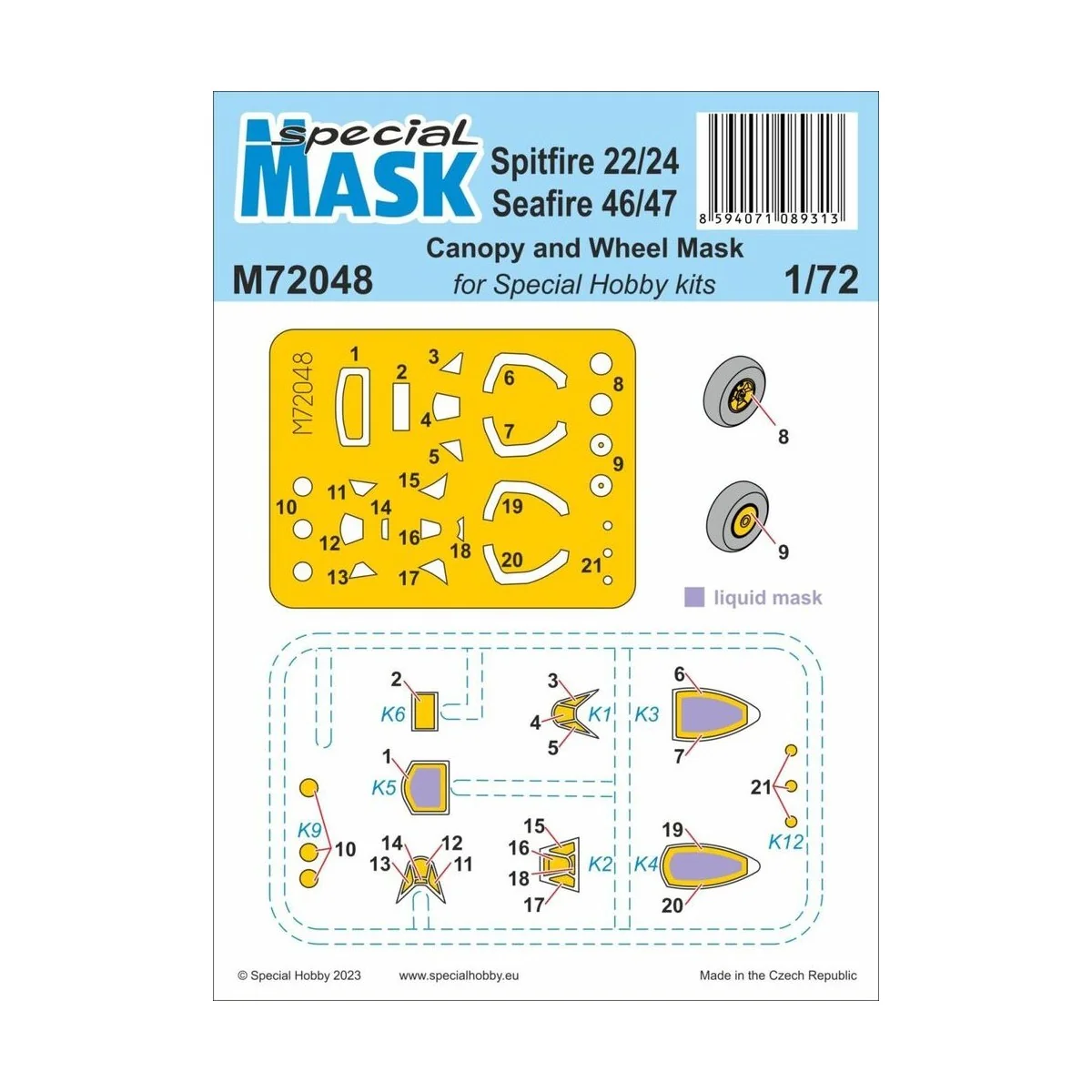 Spitfire Mk.22/24 and Seafire Mk.46/47 MASK 1/72 - Special Hobby 10...