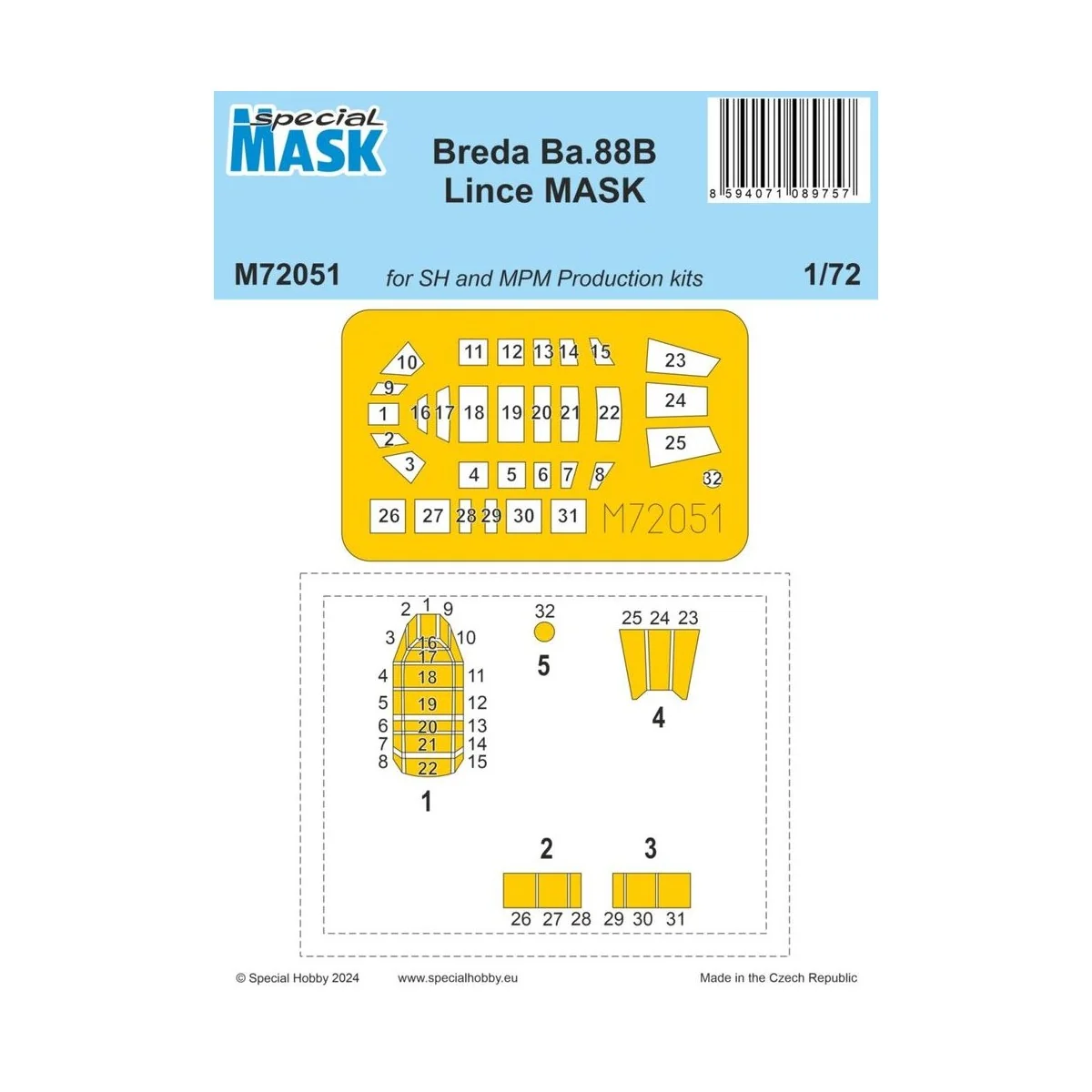 Breda Ba.88B Lince MASK, 1/72 - Special Hobby 100-M72051
