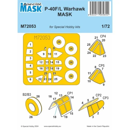 P-40F/L Warhawk MASK, 1/72 - Special Hobby 100-M72053