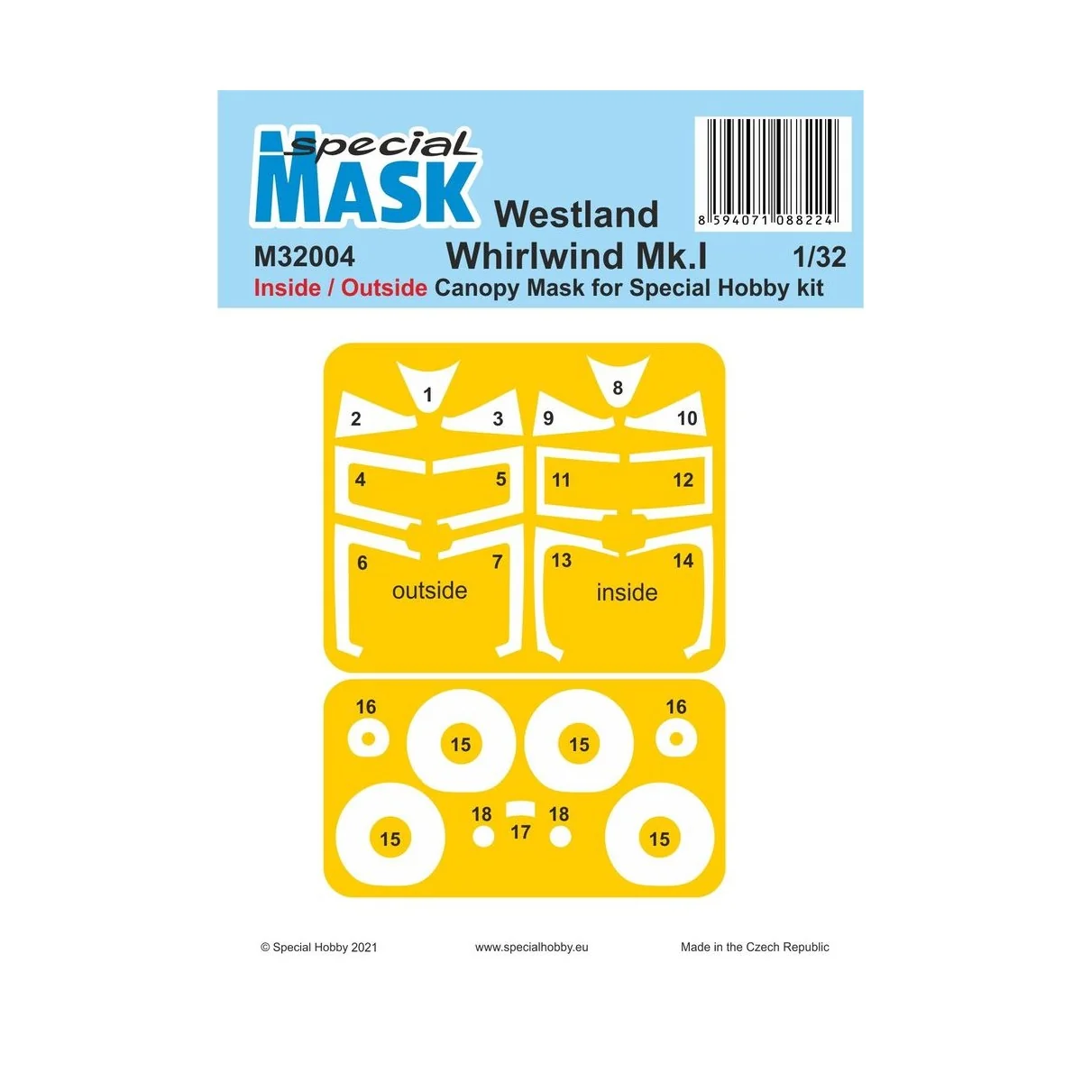 Westland Whirlwind Mk.I Inside/Outside MASK - Special Hobby 100-M32004
