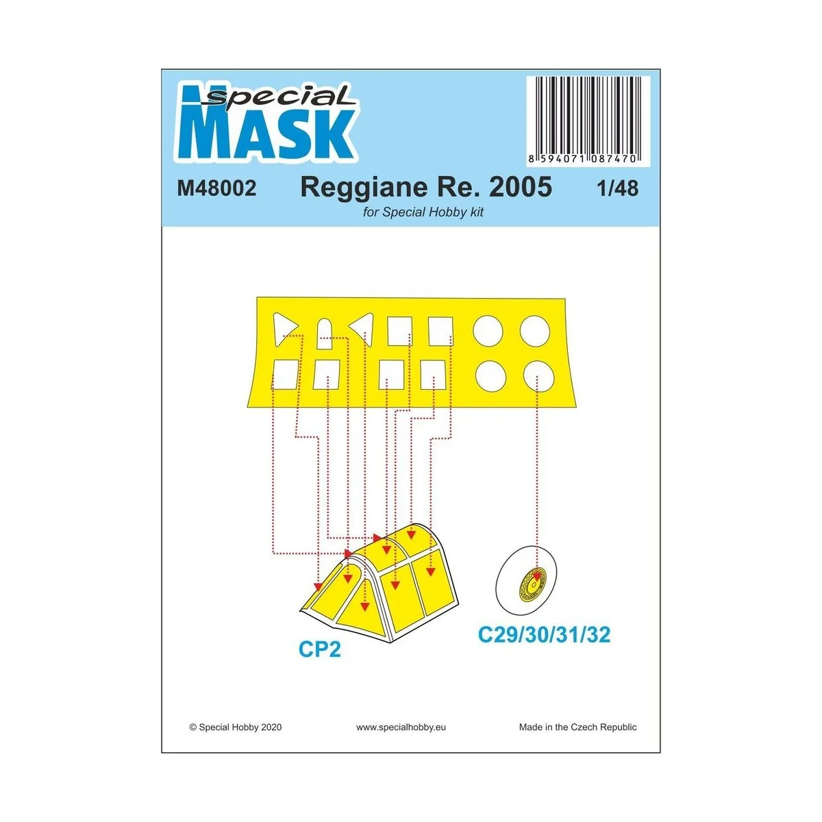 Reggiane Re.2005 Mask, 1/48 - Special Hobby 100-M48002 Reggiane Re.2005 Mask, 1/48 - Special Hobby 100-M48002