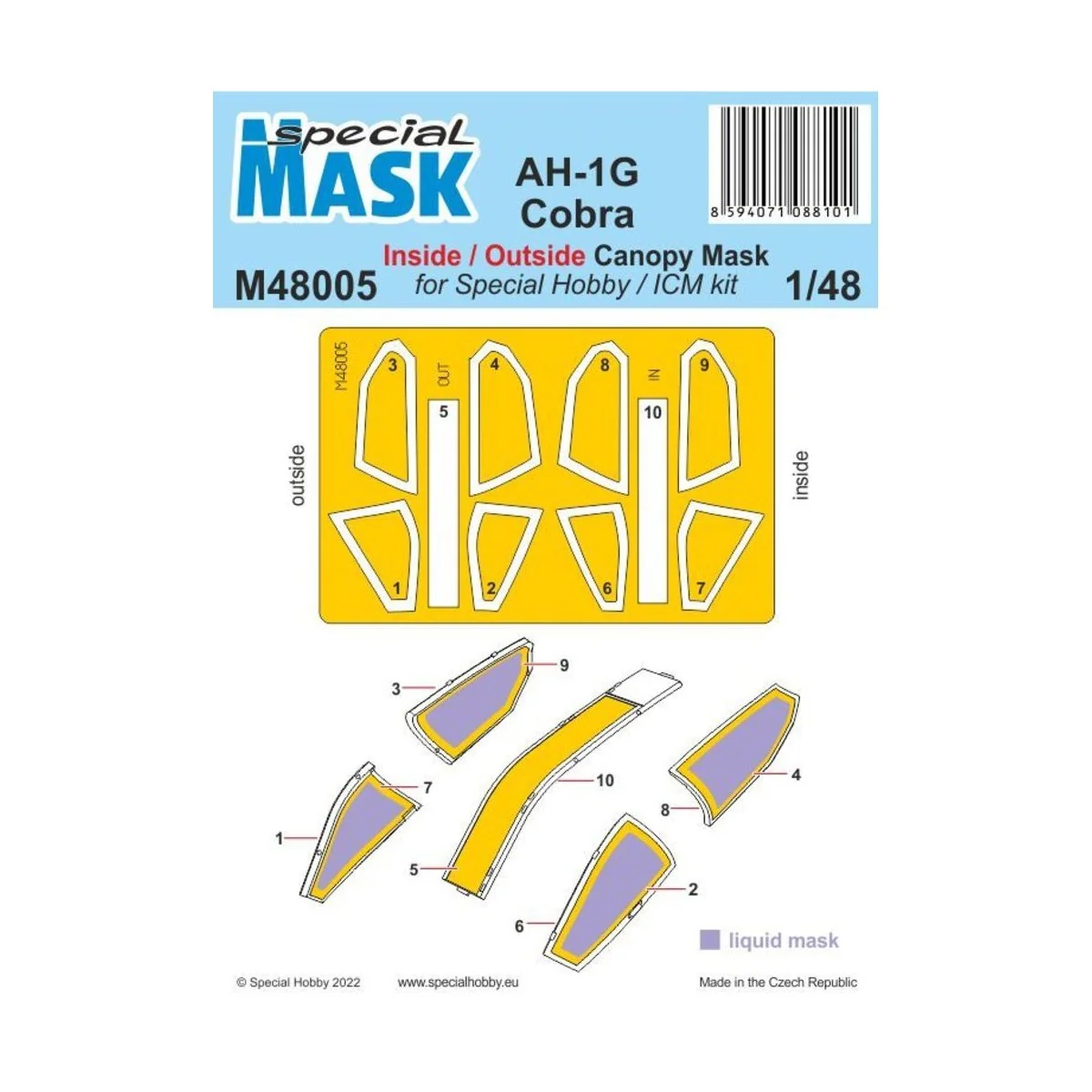 AH-1G Cobra Mask, 1/48 - Special Hobby 100-M48005 AH-1G Cobra Mask, 1/48 - Special Hobby 100-M48005