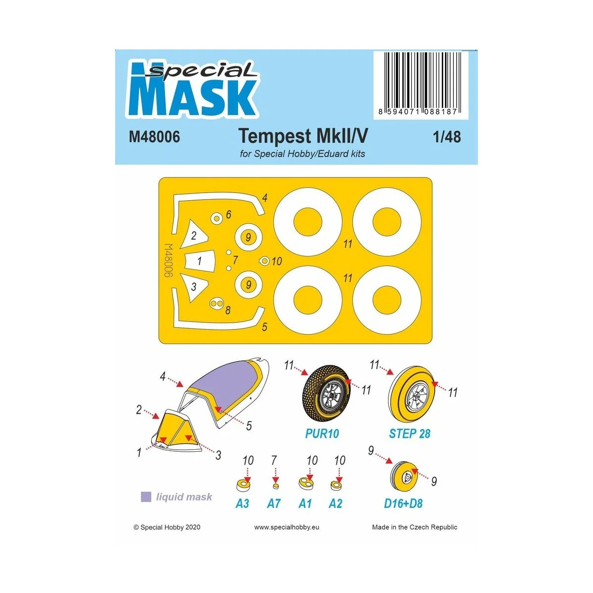 Tempest Mk.II/V Mask - Special Hobby 100-M48006