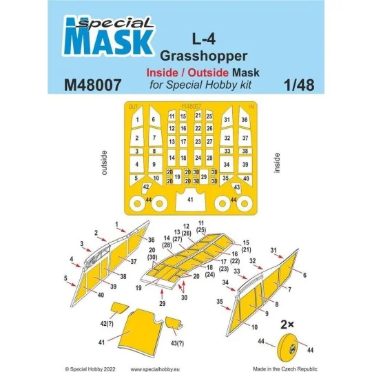 L-4 Grasshopper Inside/Outside MASK, 1/48 - Special Hobby 100-M48007