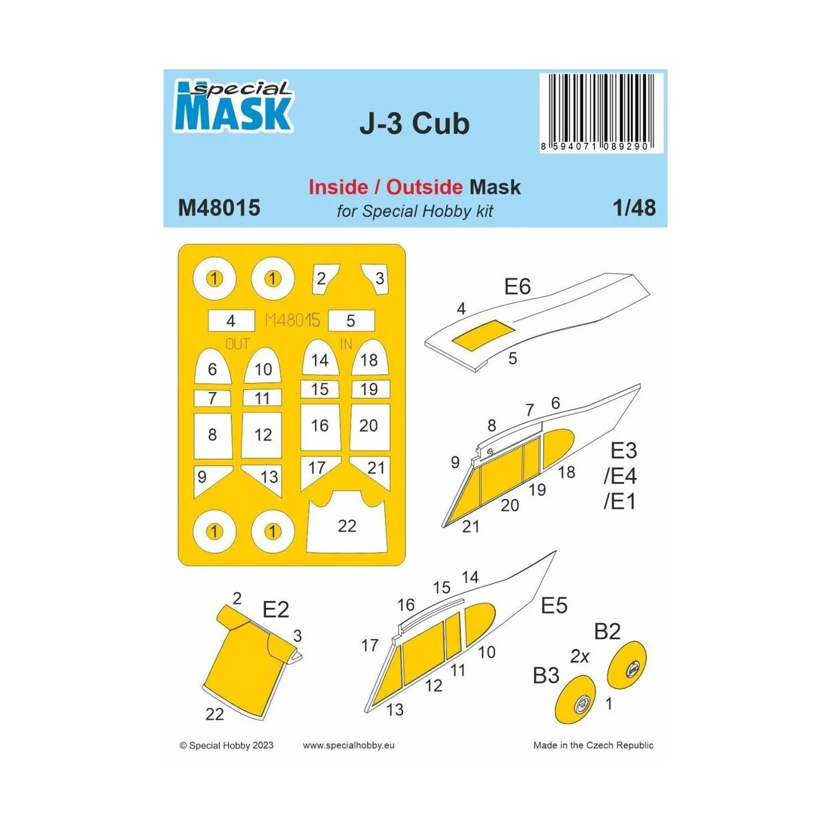J-3 Cub MASK 1/48 - Special Hobby 100-M48015