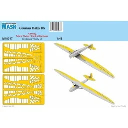 Grunau Baby IIB Mask Canopy, Fabric Flying / Control Surfaces 1/48 ...