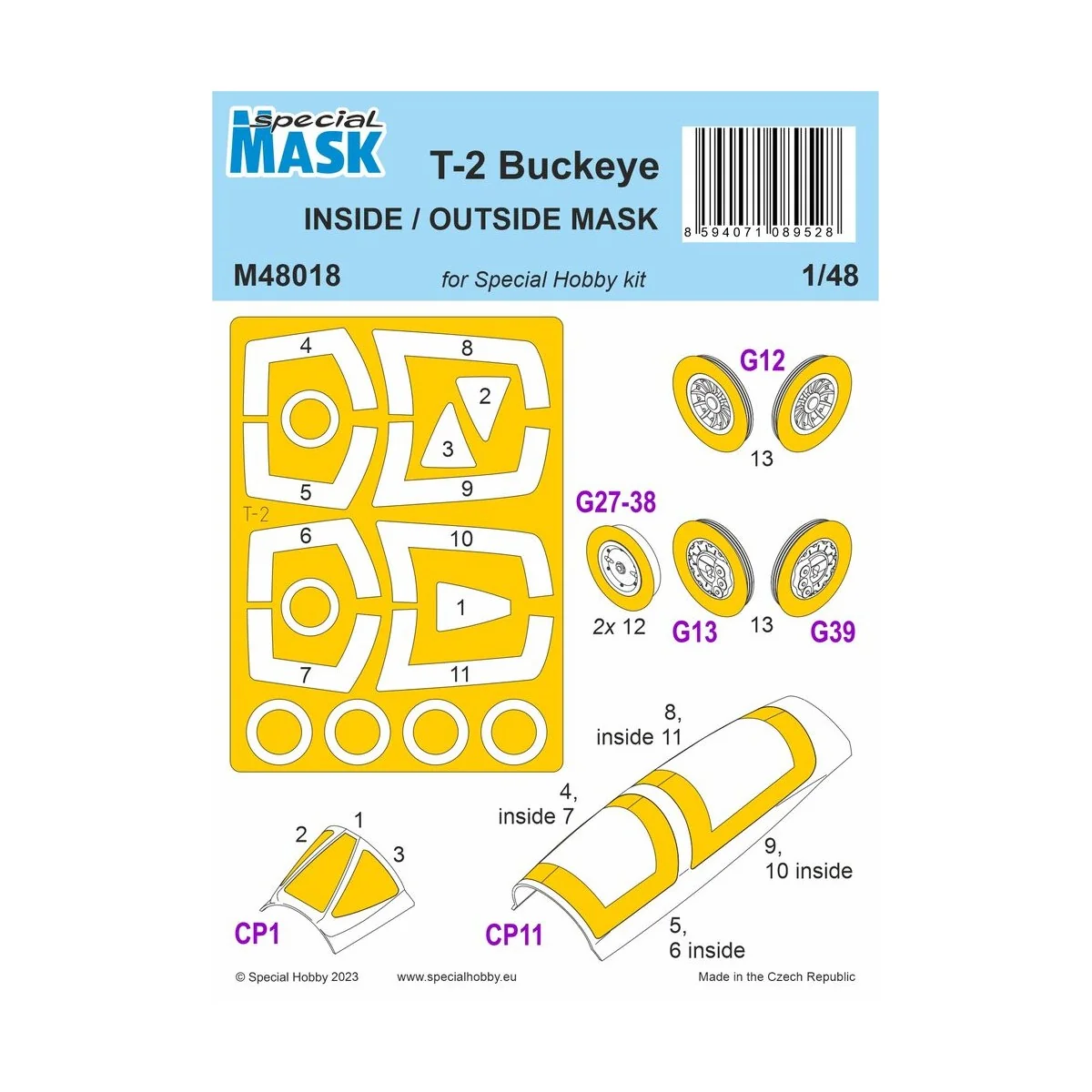 T-2 Buckeye Inside/Otside MASK 1/48 - Special Hobby 100-M48018