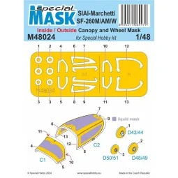SIAI-Marchetti SF-260M/AM/W INSIDE/OUTSIDE MASK - Special Hobby 100...