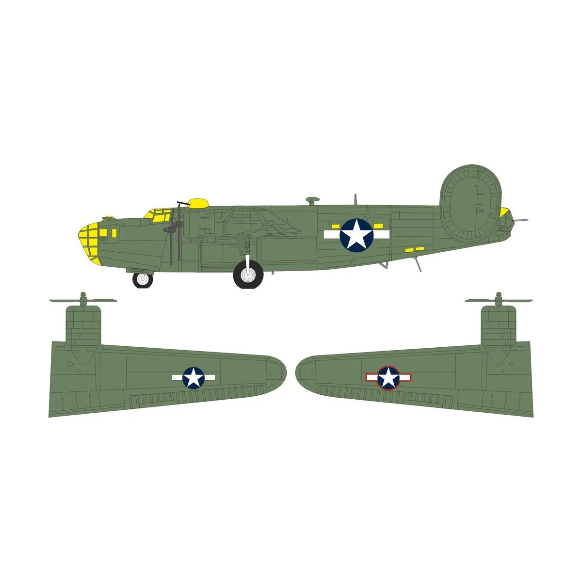 B-24D US national insignia for Airfix, 1/72 - Eduard Accessories CX701