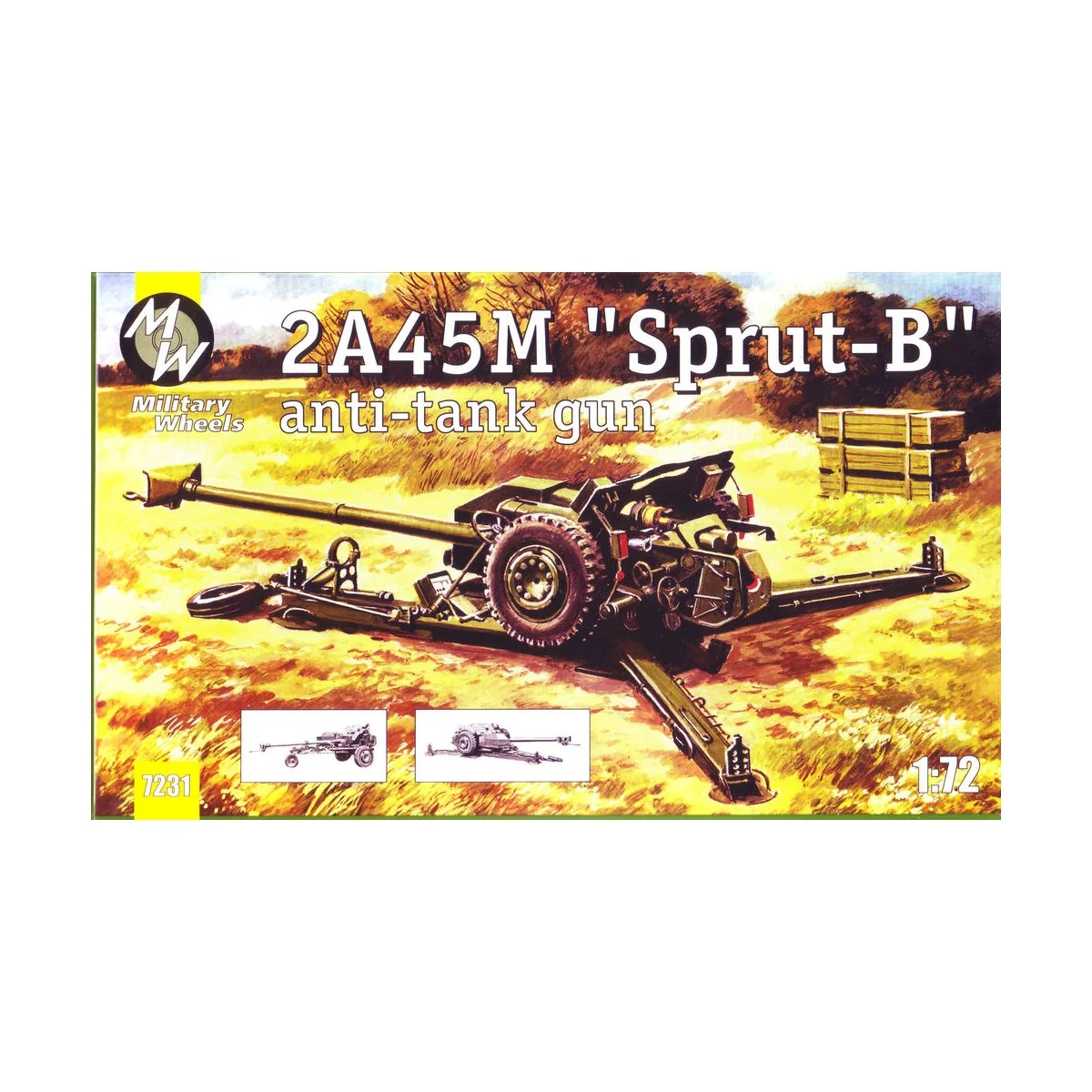 2A45M ''Sprut-B'' anti tunk gun, 1/72 - Military Wheels MW7231