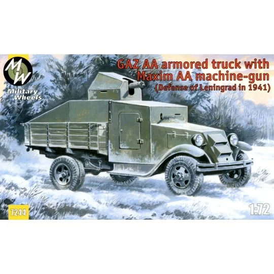 GAZ AA armored truck with Maxim AA gun, 1/72 - Military Wheels MW7244