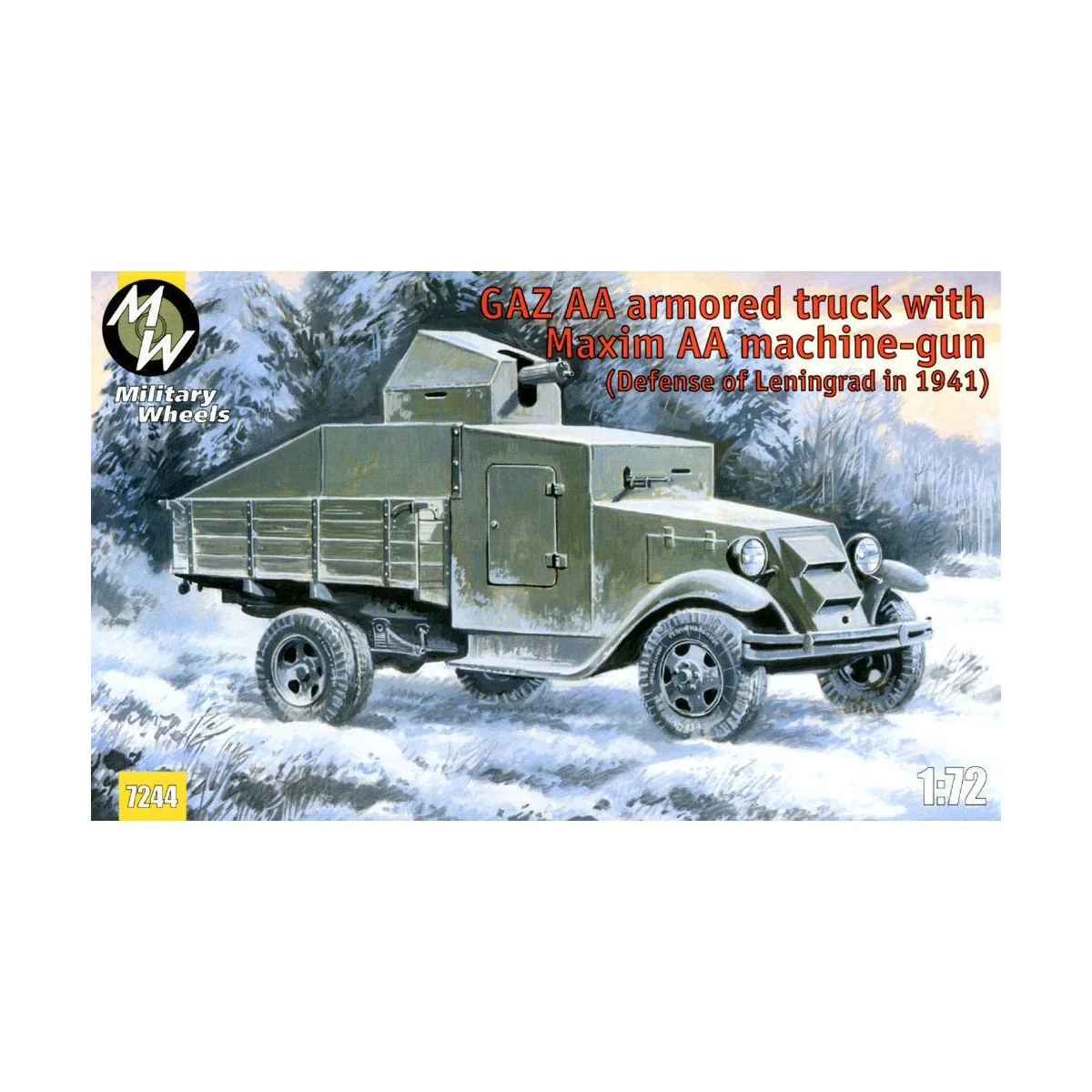 GAZ AA armored truck with Maxim AA gun, 1/72 - Military Wheels MW7244