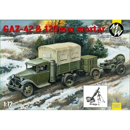GAZ-42 & 120 mm mortar, 1/72 - Military Wheels MW7250 GAZ-42 & 120 mm mortar, 1/72 - Military Wheels MW7250