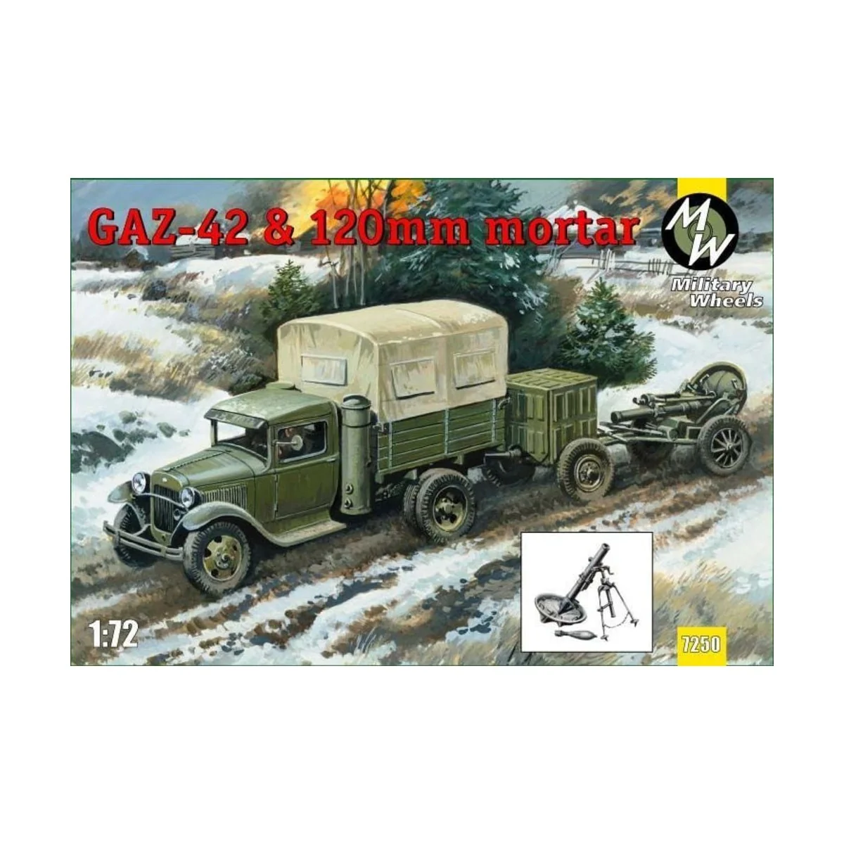 GAZ-42 & 120 mm mortar, 1/72 - Military Wheels MW7250 GAZ-42 & 120 mm mortar, 1/72 - Military Wheels MW7250
