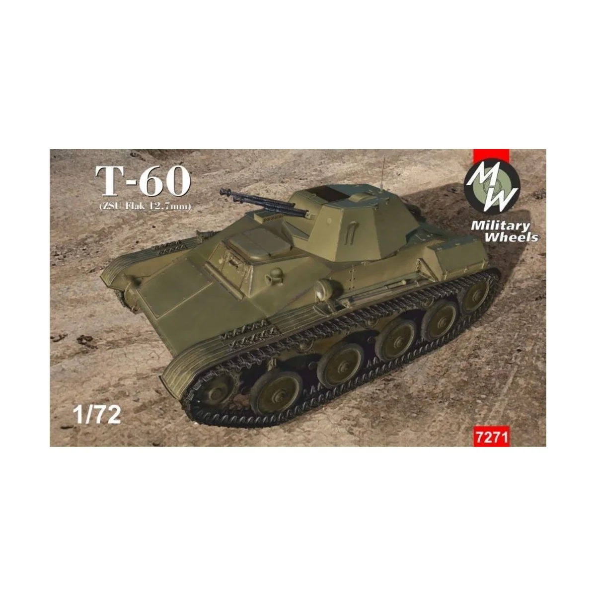 Tank T-60 (ZSU Flak 12, 7 mm), 1/72 - Military Wheels MW7271 Tank T-60 (ZSU Flak 12, 7 mm), 1/72 - Military Wheels MW7271