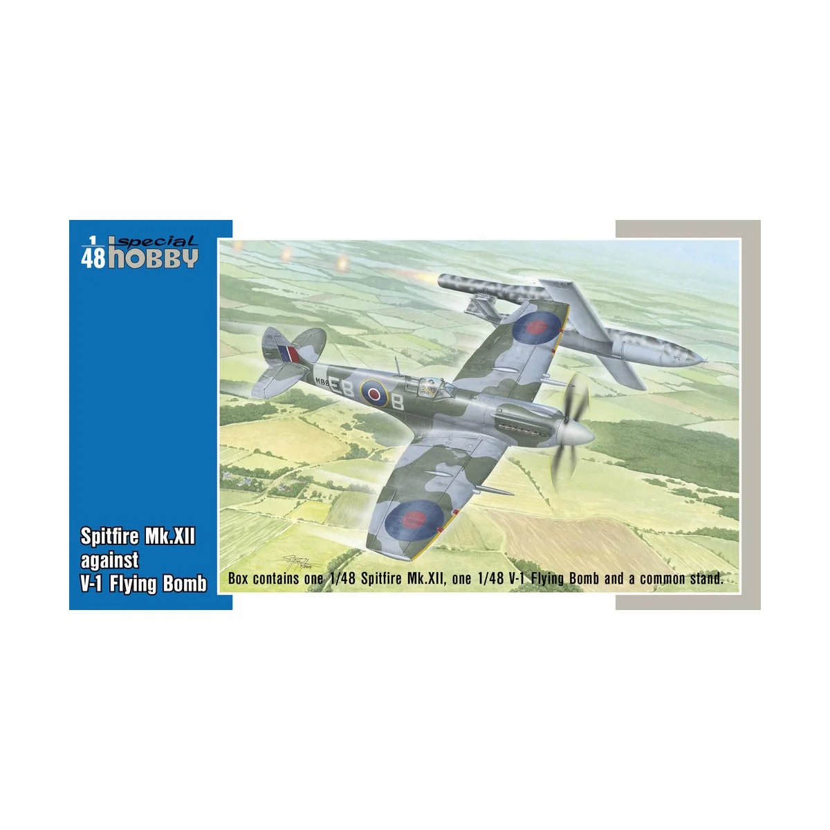 Spitfire Mk.XII against V-1 Flying Bomb, 1/48 - Special Hobby 100-S...
